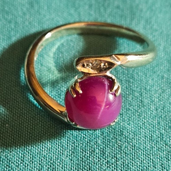 Bob Semon Pink Star Sapphire SS Ring size 7 - Picture 2 of 4